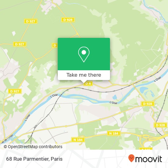 Mapa 68 Rue Parmentier