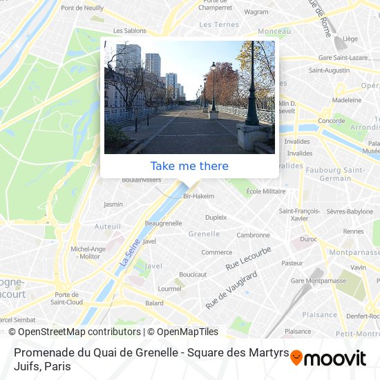 Mapa Promenade du Quai de Grenelle - Square des Martyrs Juifs
