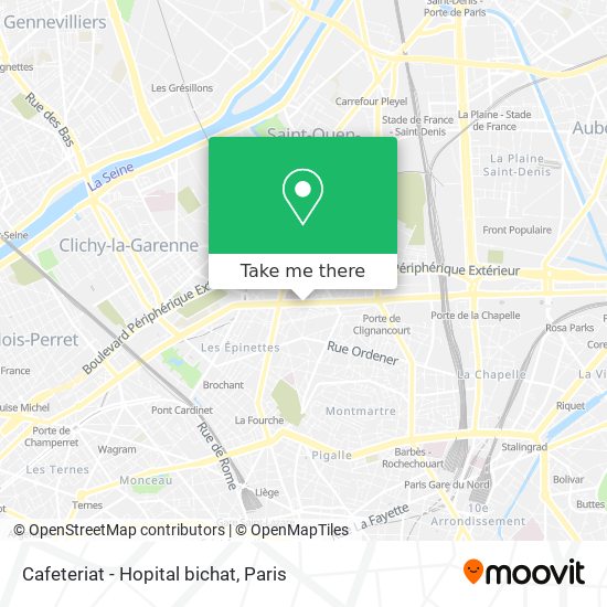 Cafeteriat - Hopital bichat map
