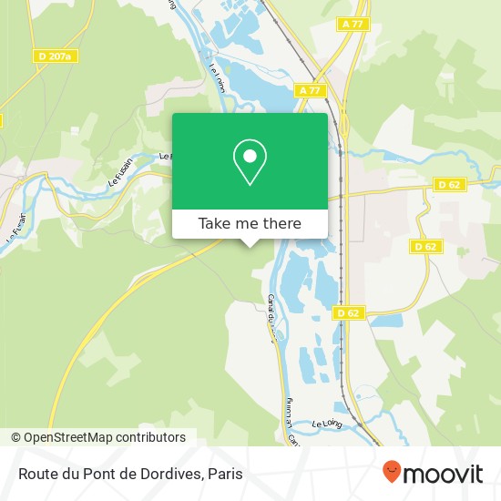 Route du Pont de Dordives map