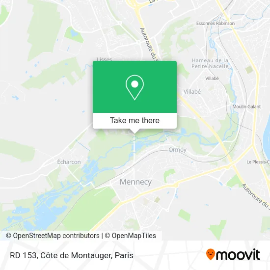 RD 153, Côte de Montauger map