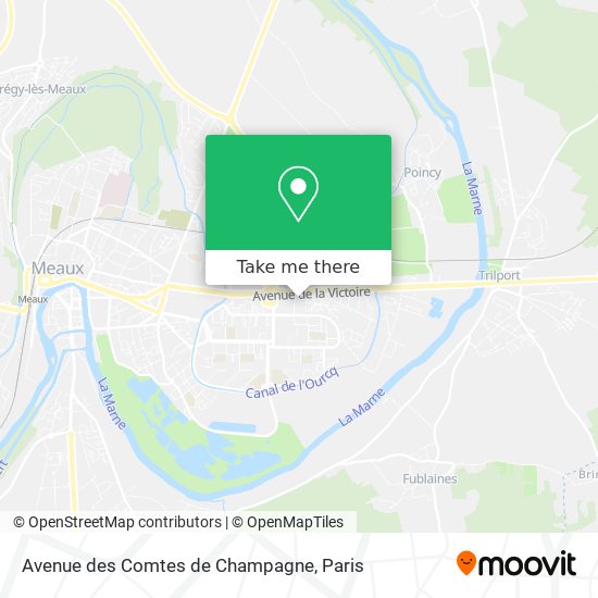 Mapa Avenue des Comtes de Champagne