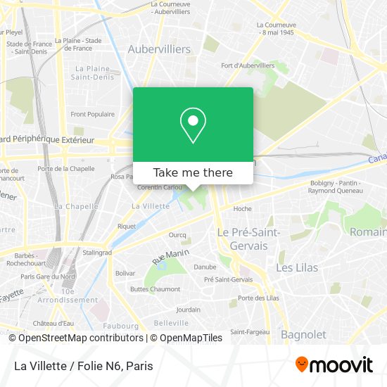Mapa La Villette / Folie N6