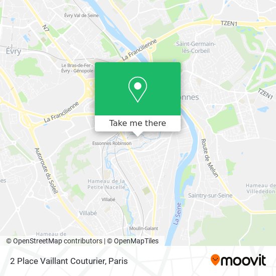 Mapa 2 Place Vaillant Couturier