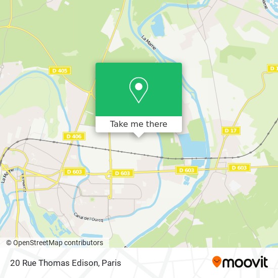 Mapa 20 Rue Thomas Edison