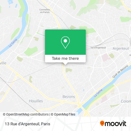 Mapa 13 Rue d'Argenteuil