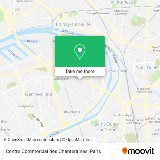 Centre Commercial des Chanteraines map