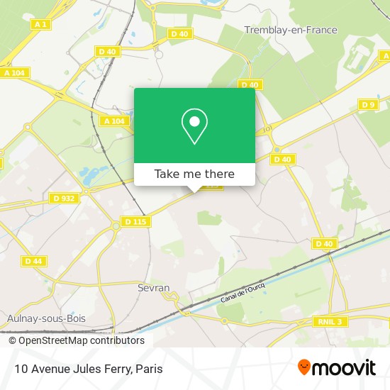 Mapa 10 Avenue Jules Ferry