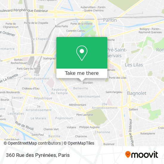 Mapa 360 Rue des Pyrénées