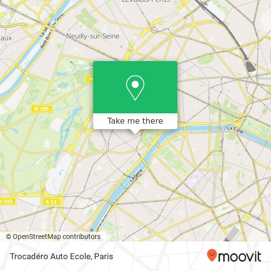 Mapa Trocadéro Auto Ecole