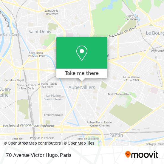 Mapa 70 Avenue Victor Hugo