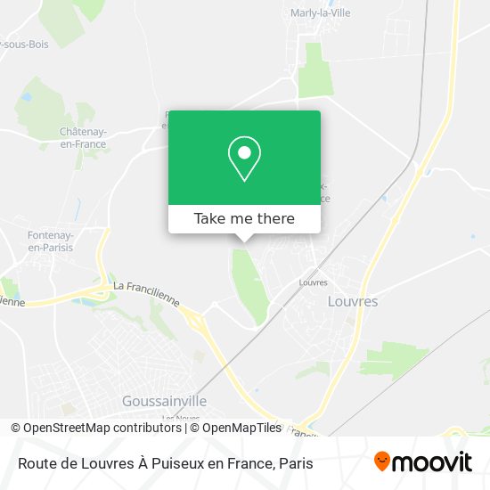 Route de Louvres À Puiseux en France map