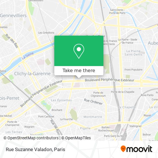 Mapa Rue Suzanne Valadon