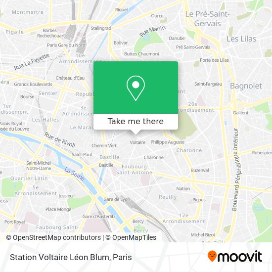 How to get to Station Voltaire Léon Blum in Paris by Metro, Bus, Light Rail  or RER?