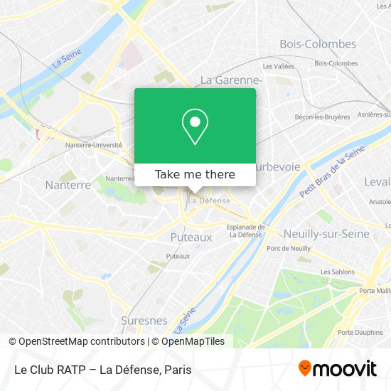 Mapa Le Club RATP – La Défense