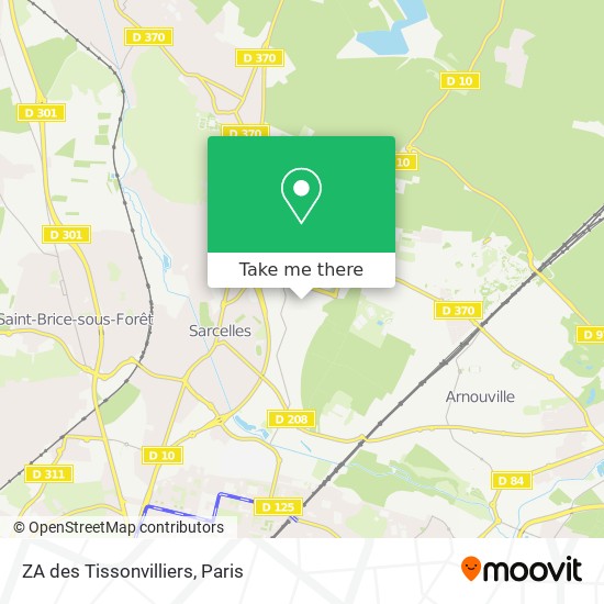 ZA des Tissonvilliers map