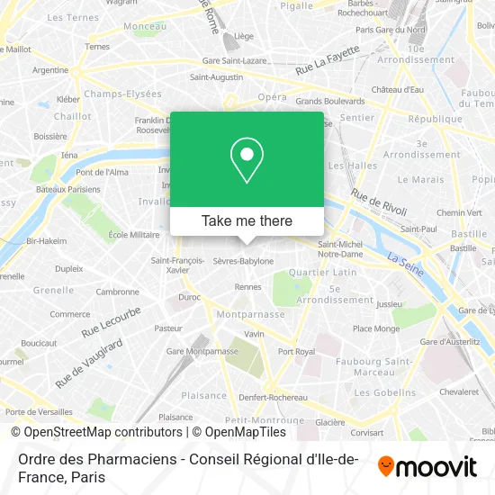 Ordre des Pharmaciens - Conseil Régional d'Ile-de-France map