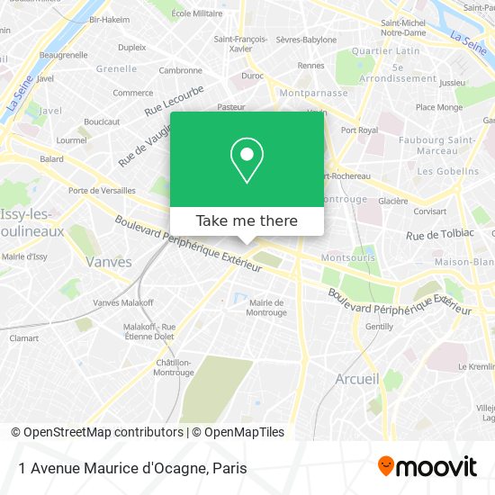 Mapa 1 Avenue Maurice d'Ocagne