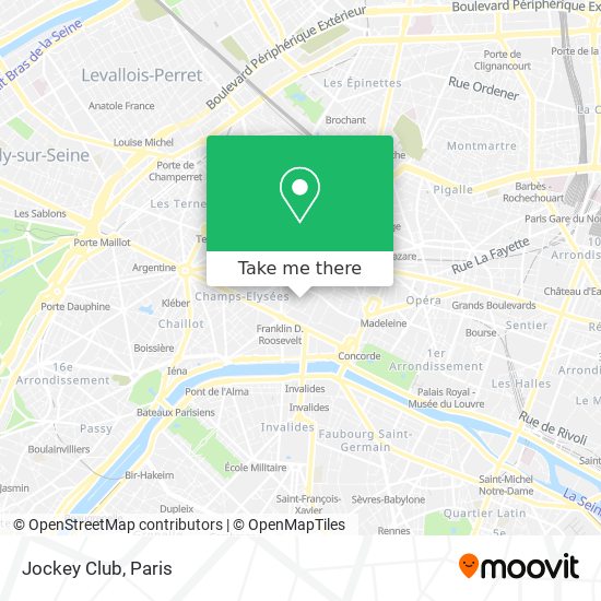 How to get to Jockey Club in Paris by Metro, Bus, RER, Train or