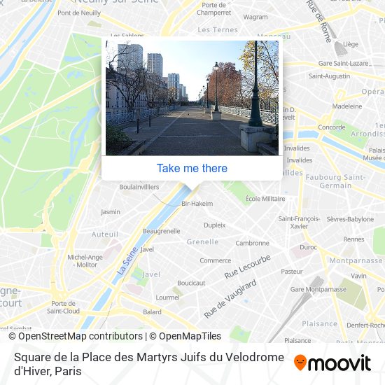 Mapa Square de la Place des Martyrs Juifs du Velodrome d'Hiver