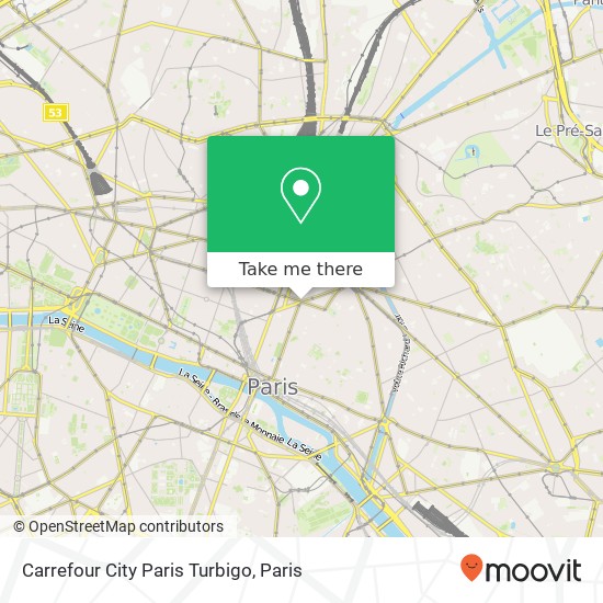 Mapa Carrefour City Paris Turbigo