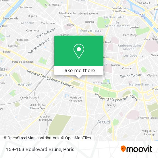Mapa 159-163 Boulevard Brune