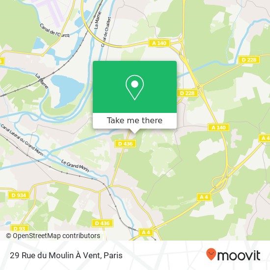 Mapa 29 Rue du Moulin À Vent