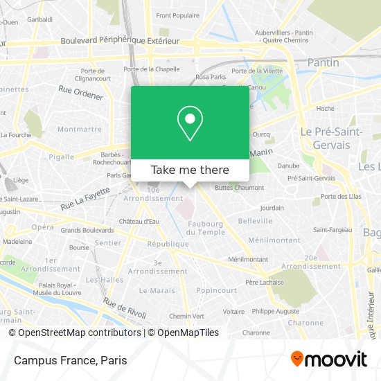 Mapa Campus France