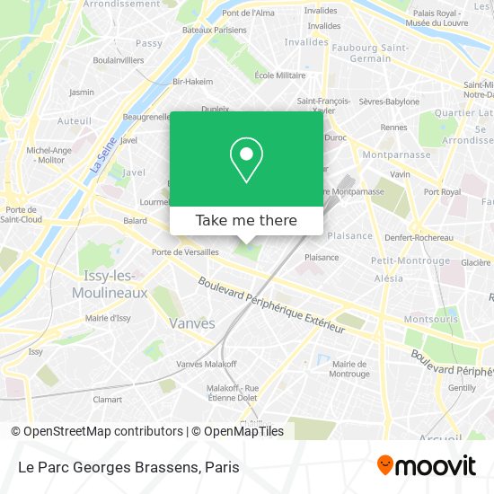 Mapa Le Parc Georges Brassens