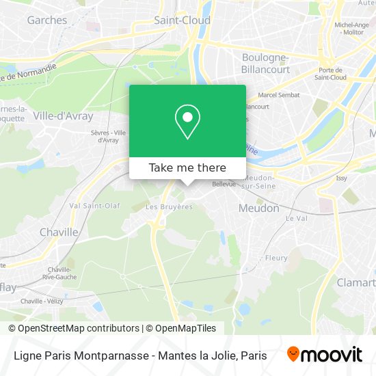 Mapa Ligne Paris Montparnasse - Mantes la Jolie