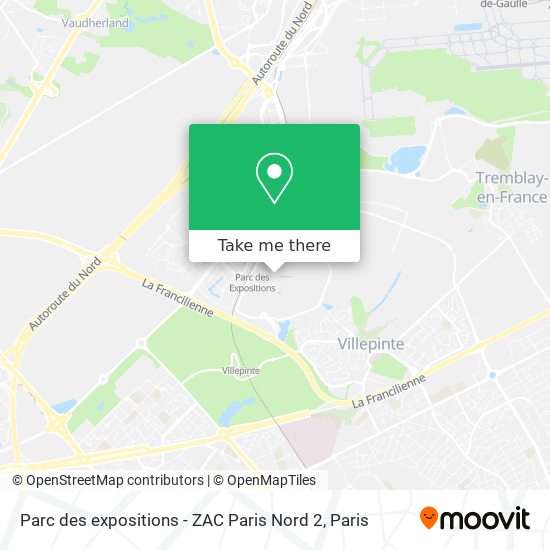 Parc des expositions - ZAC Paris Nord 2 map
