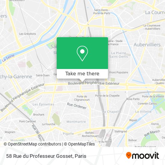 Mapa 58 Rue du Professeur Gosset