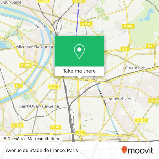 Avenue du Stade de France map