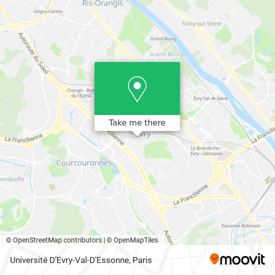 Mapa Université D’Evry-Val-D’Essonne