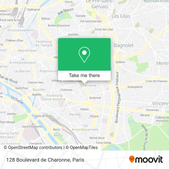 128 Boulevard de Charonne map