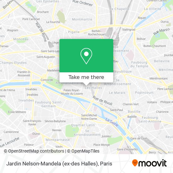 Mapa Jardin Nelson-Mandela (ex-des Halles)