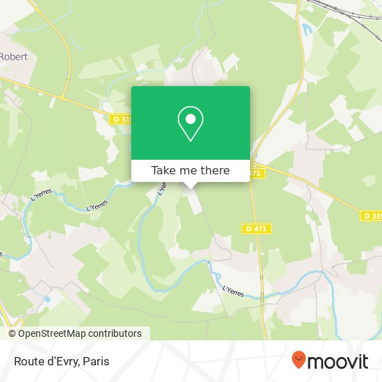 Mapa Route d'Evry