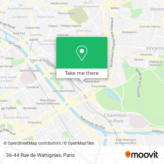 Mapa 36-44 Rue de Wattignies
