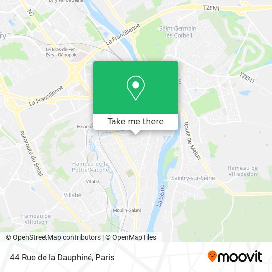 Mapa 44 Rue de la Dauphiné