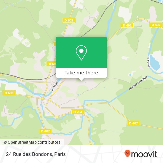Mapa 24 Rue des Bondons