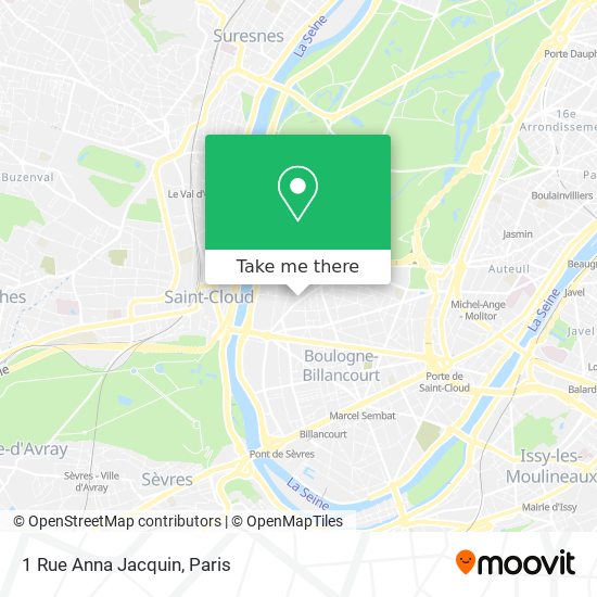 Mapa 1 Rue Anna Jacquin