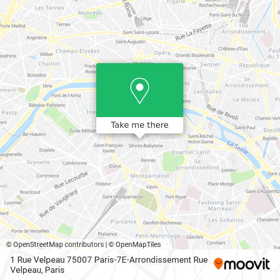 Mapa 1 Rue Velpeau
75007 Paris-7E-Arrondissement Rue Velpeau