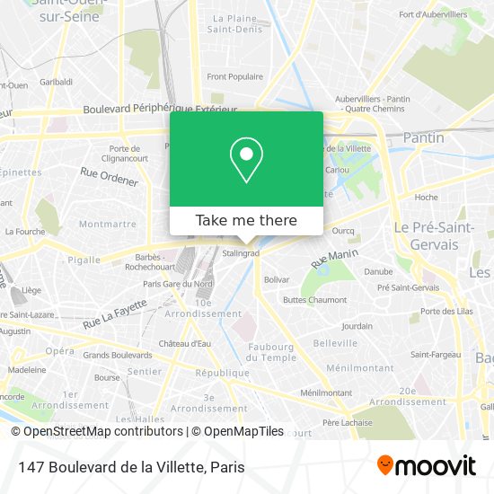 Mapa 147 Boulevard de la Villette