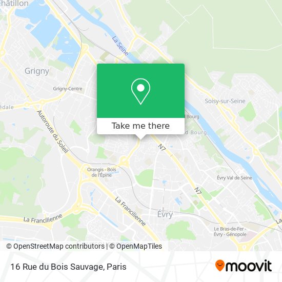 Mapa 16 Rue du Bois Sauvage
