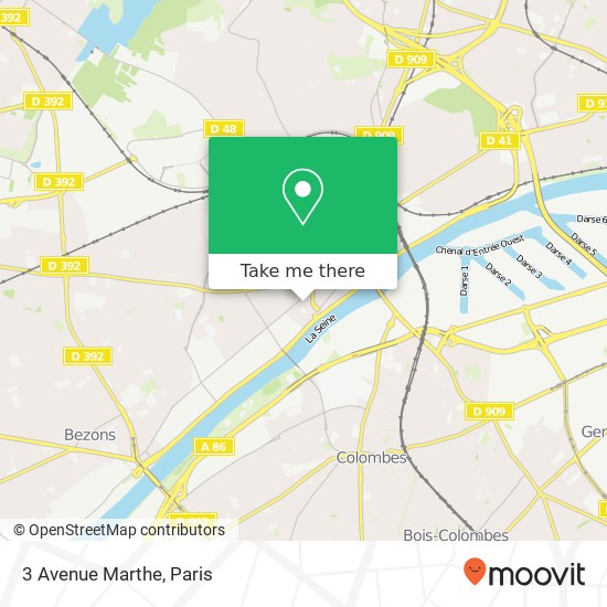 Mapa 3 Avenue Marthe