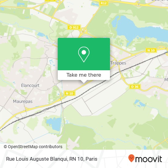 Rue Louis Auguste Blanqui, RN 10 map