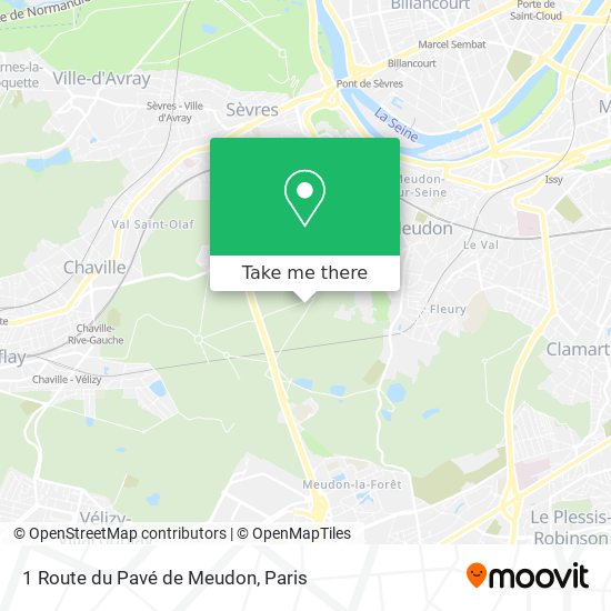 Mapa 1 Route du Pavé de Meudon
