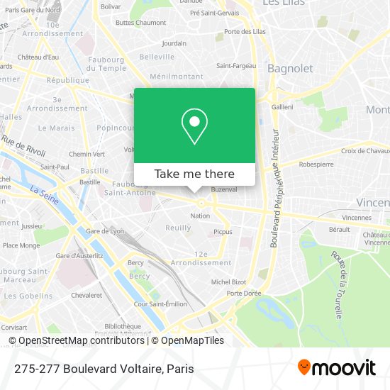 Mapa 275-277 Boulevard Voltaire