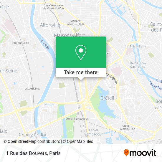 Mapa 1 Rue des Bouvets