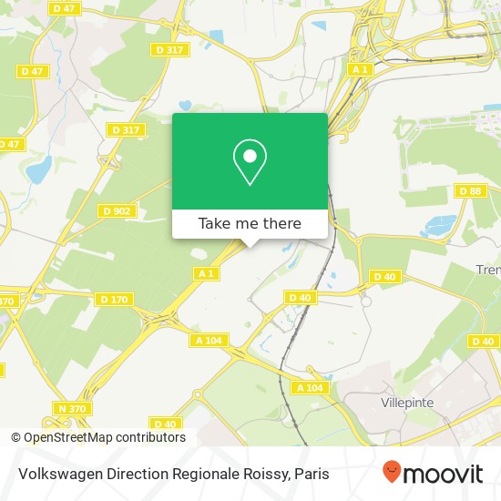 Volkswagen Direction Regionale Roissy map